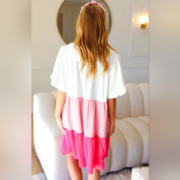 Color Block Buttoned Down Dress - Picture 2 of 2